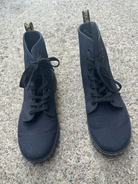 Dr Martens Black Women's Canvas Lace-Up Boots